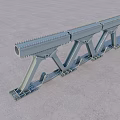 Modern Steel Bridge Structure With Support Beams And Metal Frames Design 3d model