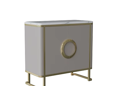 Elegant Modern Dining Table With Gold Frame And Marble Tabletop Design 3d model