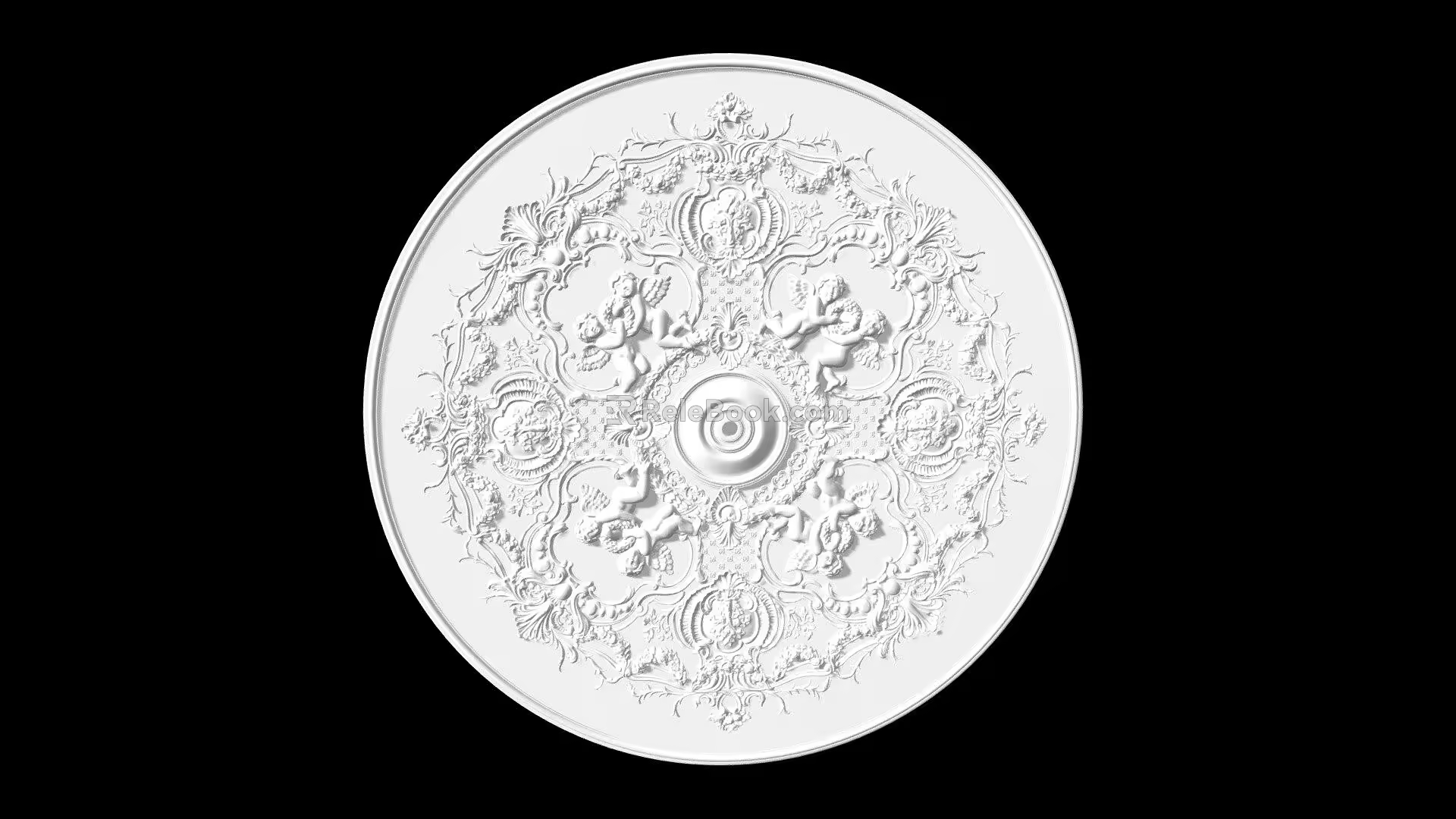 Carved Lamp Panels European-style Carved Building Components Gypsum Line Carved Corner Line Carved Craft Carved Silver Carved Corner Line 3d model