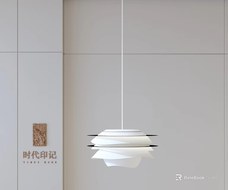 Modern White Layered Pendant Light Design For Minimalist Interior Decoration 3d model