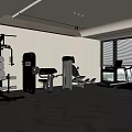 Modern Fitness Gym Interior With Treadmill Weight Machines And Spacious Design
