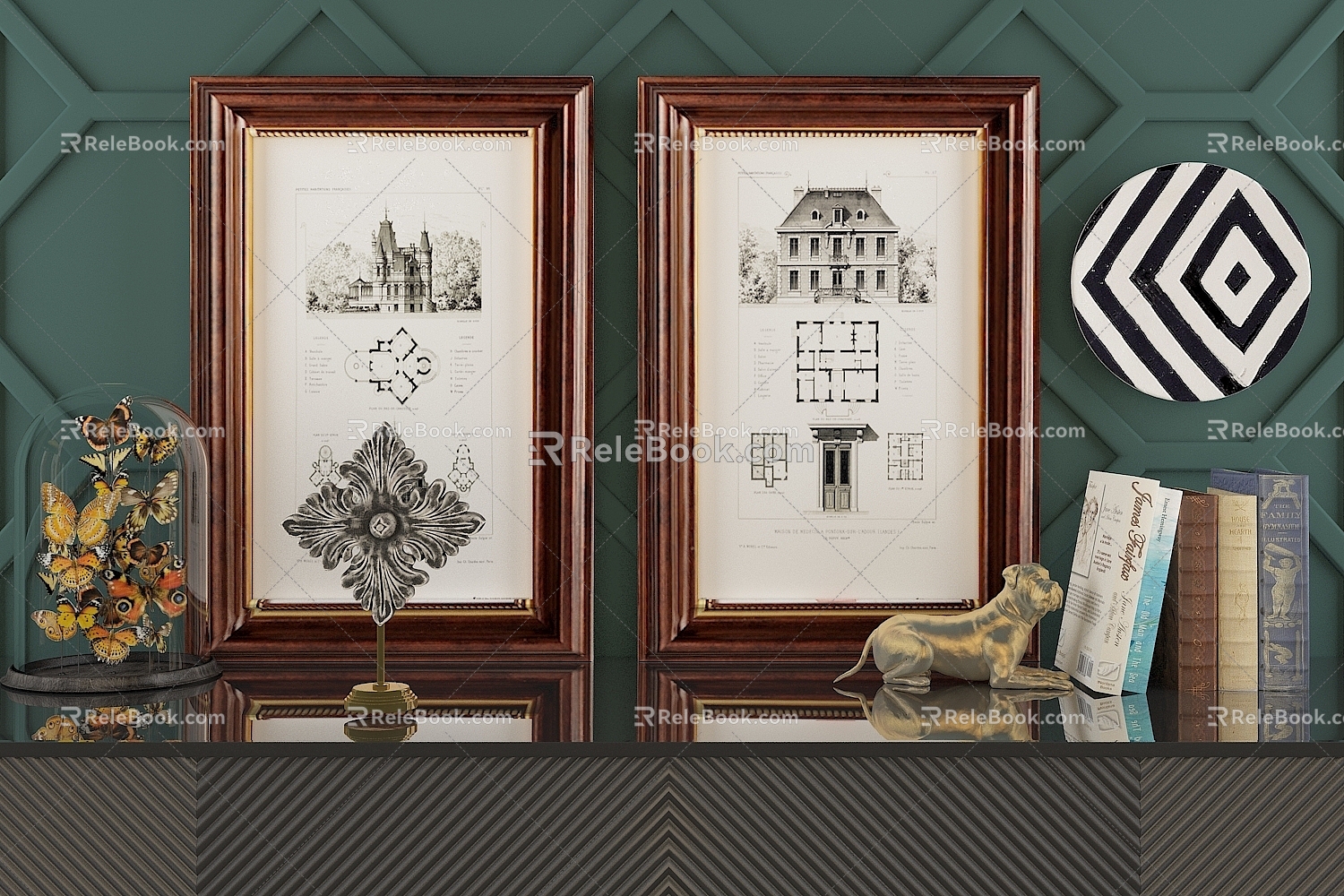 European-style simple decorative painting decorations 3d model