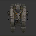 Futuristic Armored Tank With Multiple Cannons Tracked Chassis And Mechanical Details