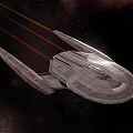 Two Transparent Futuristic Spaceship Models With Sleek Design On Black Background