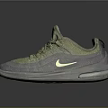 Nike Green And Gray Sports Shoes With Mesh Upper And Lace Up Design