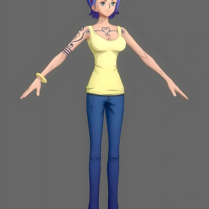 One Piece Nami Animation Manga Sexy Cartoon One Piece Beauty Jeans 3d model