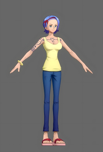 One Piece Nami Animation Manga Sexy Cartoon One Piece Beauty Jeans 3d model