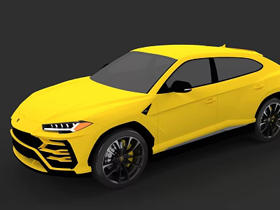 Yellow Sporty SUV Car With Dynamic Exterior Design And Black Alloy Wheels 3d model