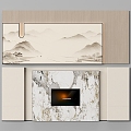 New Chinese Restaurant Background Wall Wood Decorative Background Wall Box Background Wall 3d model