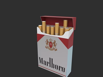 Marlboro Open Cigarette Pack With Gold Filter Cigarettes For Daily Use 3d model
