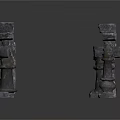 Three Architectural Stone Railings With Classical Design And Carved Decorative Details