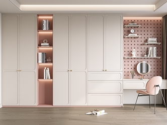 Cream wardrobe French wardrobe 3d model