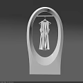 Modern Clothes Hanger Display Stand With White Dress Minimalist Design For Retail Or Home Use