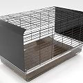 Sturdy Pet Cage With Metal Wire Frame Black Panel And Wooden Tray