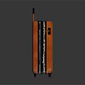 Brown Leather Suitcase With Black Handle And Rolling Wheels For Daily Use