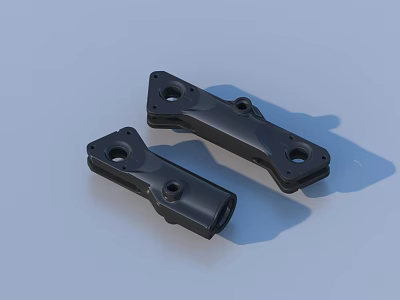 Durable Black Industrial Mechanical Parts With Hole Design And Smooth Surface 3d model