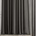 Modern Charcoal And Light Gray Velvet Curtains Draped In White Interior