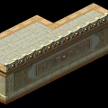 Traditional Ancient Architecture Platform Base With Ornate Carvings Golden Borders And Tiled Top