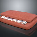 Red Leather Wallet With Visible Banknotes Inside Stylish Fashion Accessory For Daily Use