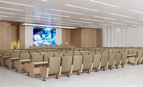 Modern conference hall multi-function hall conference room report hall 3d model