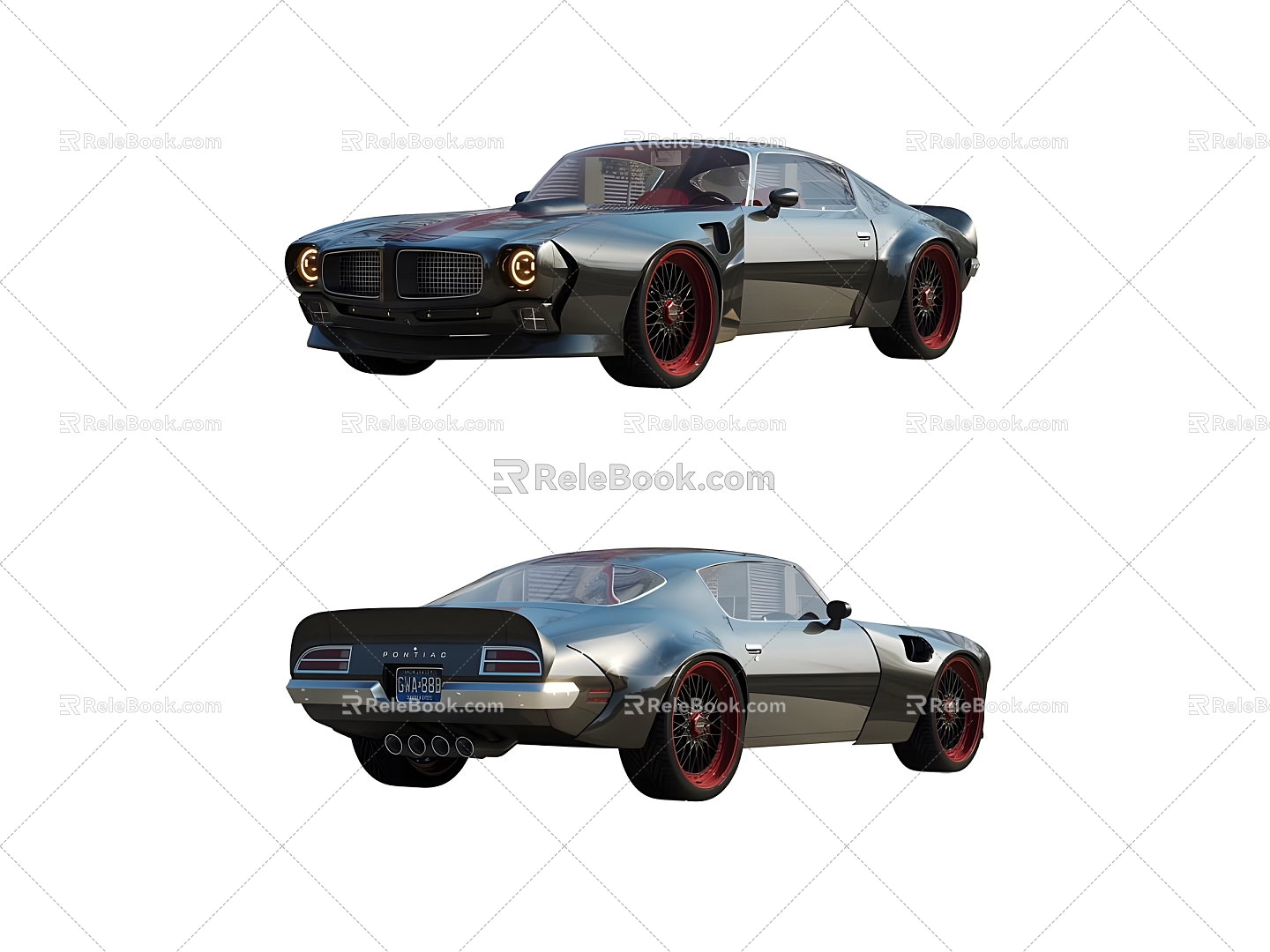 American Retro Car 3d model