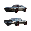 American Retro Car 3d model