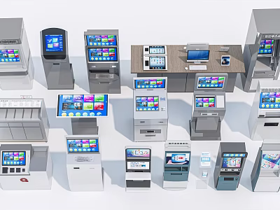 Smart Machines Featuring Self Service Terminals POS Systems and Interactive Devices 3d model