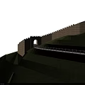 Great Wall Entrance Gate on Green Hillside With Pathway and Blue Sky