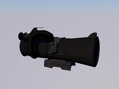 Black Tactical Sniper Scope With Mount Base And Optical Lens 3d model
