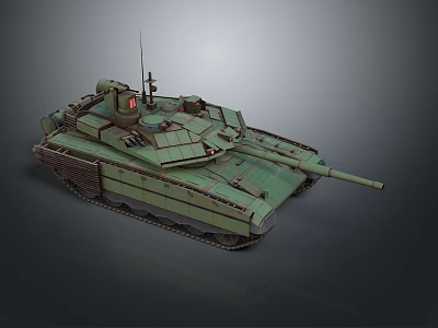 Modern Main Battle Tank With Turret Cannon Tracked Chassis And Antenna 3d model