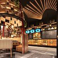 Elegant Restaurant Interior With Wooden Walls Chandeliers Leather Chairs And Dining Tables
