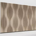 Modern background wall wavy wall panel 3d model
