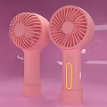Pink Small Portable Handheld Fans With Lightweight Design And Yellow Button