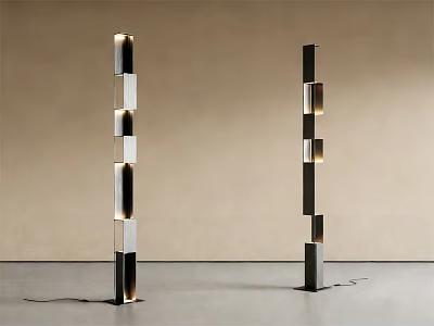 Modern Floor Lamps With Geometric Metal Structure And Sleek Contemporary Design 3d model