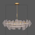 Elegant Modern White Wavy Petal Shaped Chandelier With Gold Metal Frame For Home Decor
