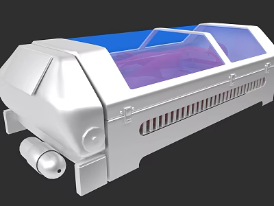 Medical Device with Transparent Lid and Purple Light for Therapeutic Use 3d model