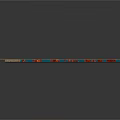Fence 3D Model With Layered Structure Brown Top Layer Blue Panels Red Supports Metal Grid