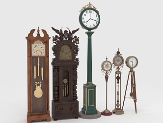 Floor clocks, mechanical clocks, desk clocks and clocks 3d model