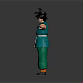 Game And Movie Character In Green Outfit With Black Spiky Hair And Arms Outstretched