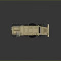 Tan Military Tank With Six Wheels Top Mechanical Arm And Windows