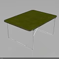 Green Modern Table With Smooth Surface And Sleek Metal Legs Design Structure 3d model
