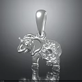Elegant Silver Elephant Shaped Pendant With Intricate Patterns And Sparkling Diamond