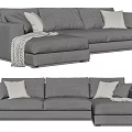 Modern corner sofa multiplayer sofa 3d model