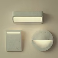 Concrete Wall Lamps With Rectangular Square And Circular Modern Illuminated Design 3d model