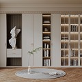 French Antique Retro Bookcase 3d model