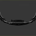 Black Military Weapon Device With SIGN Text And Cylindrical Metallic Structure