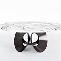 Modern Dining Table Casual Table Round Dining Table 3d model