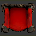 Elegant Ornate Classical Chair With Carved Wooden Frame And Red Upholstery