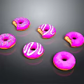 Pink Donut Themed Wall Decor With Sprinkles White Stripes And Bite Marks