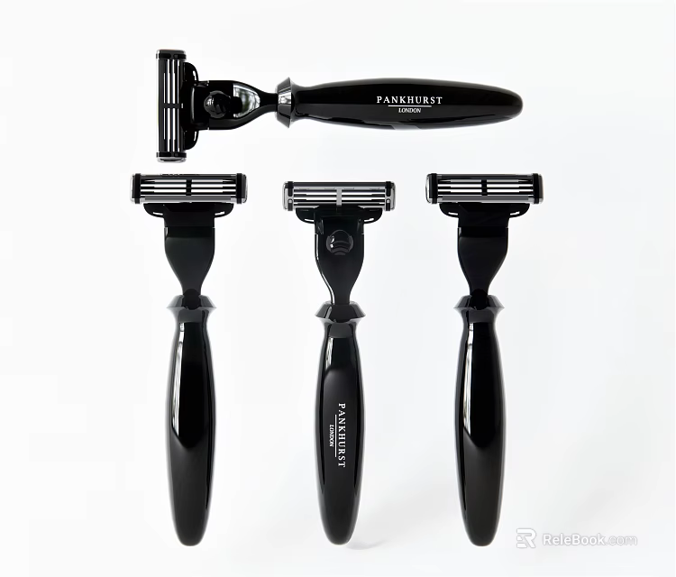 Bathroom Accessories Manual Razors With Vintage Design Sleek Black Handles And Smooth Shaving 3d model 
